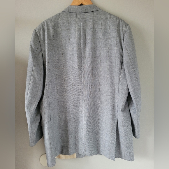 Trussini Luxe 100% Wool Men's Sport Coat/Blazer Light Gray Plaid EU52/US L - Picture 10 of 16